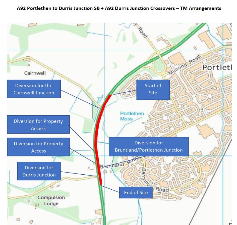 Reminder of A92 roadworks Ian Mollison